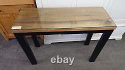 Greenapple Monaco Console Table Glass Top And Wood Top Black Legs