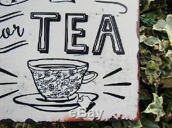 Hand Made Always Time For Tea Metal Art Kitchen Wall Hanging Plaque Sign