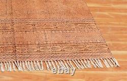 Handmade Cotton Durries Indien Brown Kilim Dining Room Area Rug Outdoor Yoga Mat