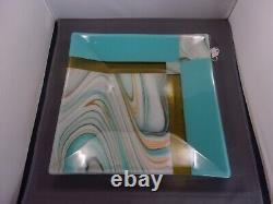Handmade Fused Glass Art Deco Ornamental Plate / Serving Dish. One Of A Kind