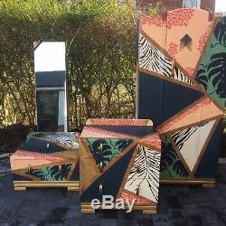 Handpainted 3 Piece Bedroom furniture. V Unusual! Highly Unique In Every Way