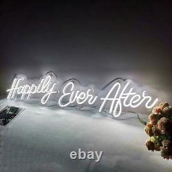 Happily Ever After 70cmx54cm Neon Sign Lamp for Wedding Party Cool White Color