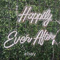 Happily Ever After 70cmx54cm Neon Sign Lamp for Wedding Party Cool White Color