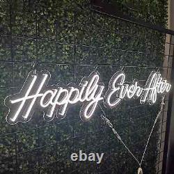 Happily Ever After 70cmx54cm Neon Sign Lamp for Wedding Party Cool White Color