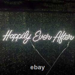 Happily Ever After 70cmx54cm Neon Sign Lamp for Wedding Party Cool White Color