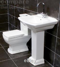 Harriet Art Deco Style Basin & Toilet Set Bathroom Suite Sink Traditional Style