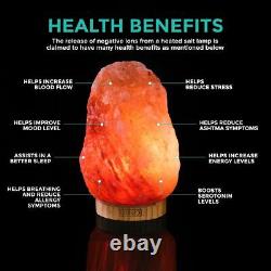 Himalayan Salt Lamp Dimmer Crystal Pink Rock Natural Healing Ioniser Home 5-6kg