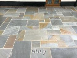 Indian Blended Sandstone Natural Paving Slabs Rustic Grey Garden Patio Stones AA
