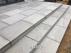 Indian Kandla Silver Grey Sandstone Hand Cut Patio Stone Paving Slabs 600X290 MM
