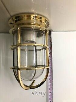 Industrial Nautical Brass Vintage Style Bulkhead Ceiling Light Fixture Lot Of 10