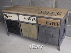 Industrial Retro Style Wood Low Sideboard, Retro Cabinet With Storage