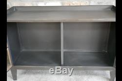 Industrial Style Metal Large Sideboard, Retro Cabinet With Glass Doors