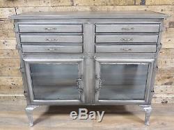 Industrial style metal sideboard, Rustic metal cabinet with storage