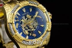 Invicta 52mm Bolt Snake 24K Gold Plated Automatic Skeletonized Bracelet Watch