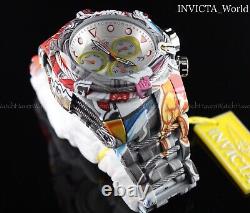 Invicta Bolt Zeus 52mm Hydroplated Bracelet Graffiti White Chronograph Watch New