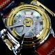 Invicta Chatham & Dover Watch White Mop Leather Gold Plated Lefty 52mm New