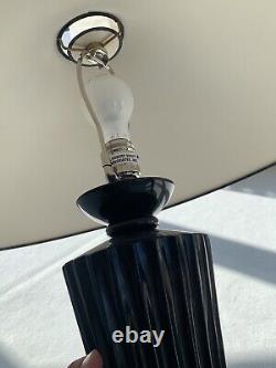 J Robert Scott Sally Sirkin Lewis Black Art Deco Style Table Lamp Set Pair