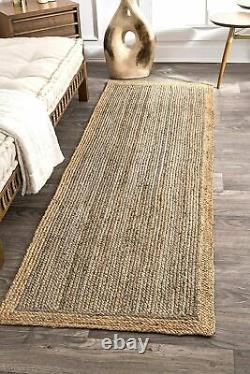 Jute Rug Handmade Rectangle Farmhouse Rug Home Decor Runner Living Room Carpet