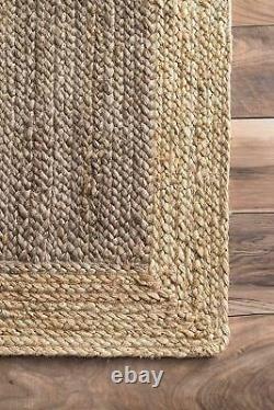 Jute Rug Handmade Rectangle Farmhouse Rug Home Decor Runner Living Room Carpet