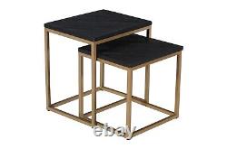 Kensington Luxury Nest of Tables in Black and Gold