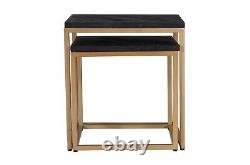 Kensington Luxury Nest of Tables in Black and Gold