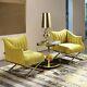 Kilian Contemporary Art Deco Furniture Pair Of Luxury Cross Base Yellow Chairs