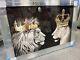 King & Queen Lion & Lioness Glitter Wall Art Picture With Mirrored Frame