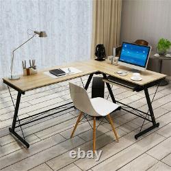 L-shaped Corner Computer Desk PC Writing Gaming Table Workstation Home Office UK