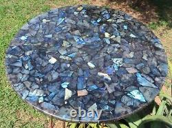Labradorite Agate Handmade Stone Coffee Table Agate Dining Table Home Deco