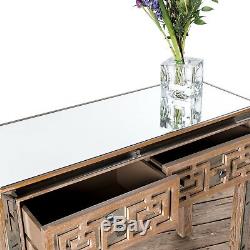 Labyrinth Mirrored Bevelled Two Drawer Console Table W100 x D40 x H80cm