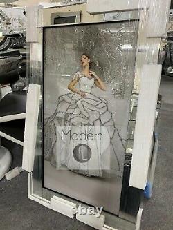 Lady In White Gown Picture on Mirror Frame with Glitter Detail, Lady In White