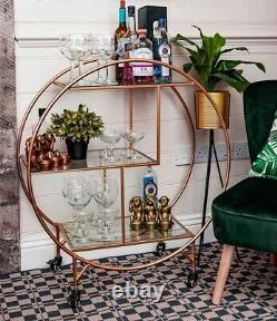 Large Drinks Trolley, Rose Gold