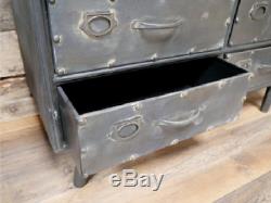 Large Industrial Cabinet, metal cabinet with 4 drawer and cupboard storage space