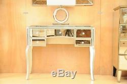 Large Palazzo mirrored five drawer console dressing table 1m