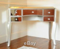 Large Palazzo mirrored five drawer console dressing table 1m