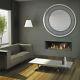 Large Silver 80cm Round Artistic Wall Mirror Circle Living Room Hallway Hanging