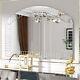 Large Silver Arched Wall Mirror Bevelled Glass Mantel Vanity Mirror Window Style