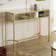 Large Antique Mirrored Glass Gold Frame Console Table Vintage Living Room Hall