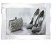 Large High Heel Shoes With Handbag Glitter Picture With Mirrored Frame