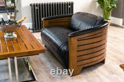 Leather Sofa Luxurious Art Deco Sofa Classic Stlye Leather Sofa 1930s Style