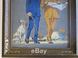 Leyendecker Style Unsigned Painting Art Deco Antique Early American Portrait