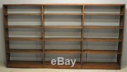 Library Bookcase Large Solid Dark Oak Open Backed Hard Wooden Delivery Available