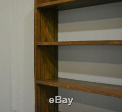 Library Bookcase Large Solid Dark Oak Open Backed Hard Wooden Delivery Available