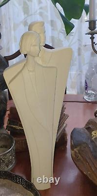 Lindsey B Backwell style Lady gent Sculpture 1980s does art deco Stylised
