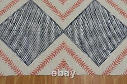 Living Room Area Rugs Hand Woven Cotton Dhurries Kitchen Blue Kilim Outdoor Mats