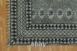 Living Room Cotton Durries Hand Woven Black Kilim Indien Dining Room Area Rug