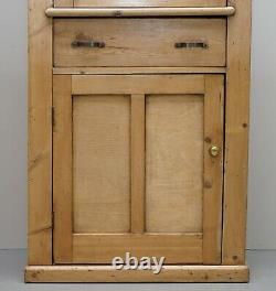 Lovely Pair Of Antique Victorian Circa 1880 Pine Kitchen Pot Cupboards + Drawers