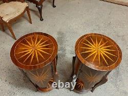Lovely Pair of Vintage Inlaid Bedside / Lamp Tables in Good Condition