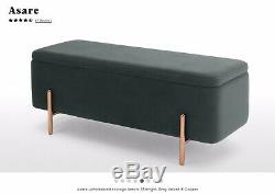 Made. Com Asare Upholstered Storage Bench, Midnight Grey
