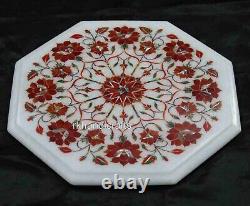 Marble Coffee Table Top Carnelian Stone Inlay Work from Cottage Arts and Crafts